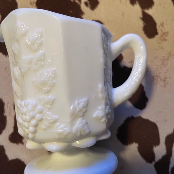 White Opaque Milk Glass Creamer Pitcher - Picture 5 of 7